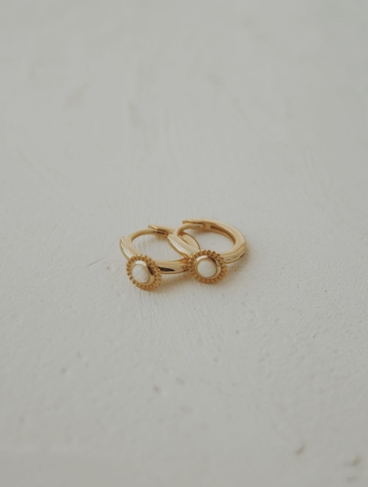 Opal Fleurette Huggie Hoop Earrings