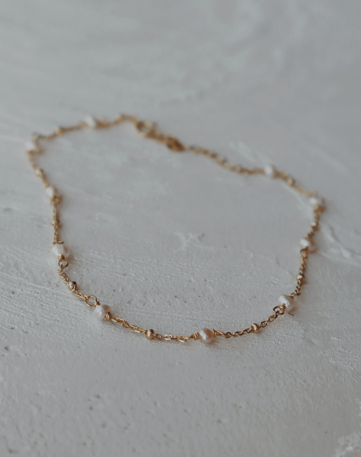 Pearl and Satellite Vermeil Anklet
