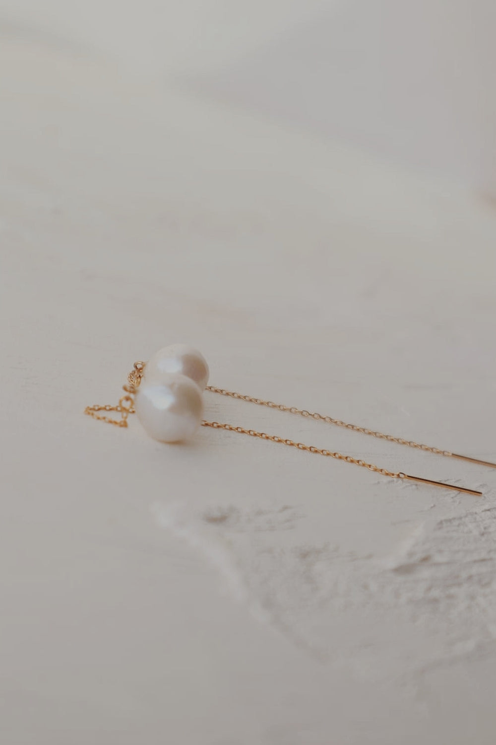 14k Pearl Threader Earrings