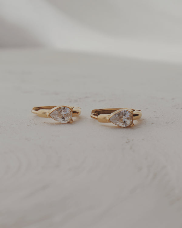 Jessica Pear Huggie Hoops