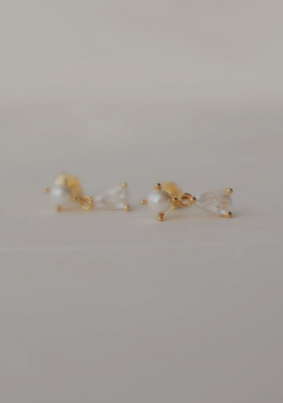 Pearl and Pear Stud Earrings