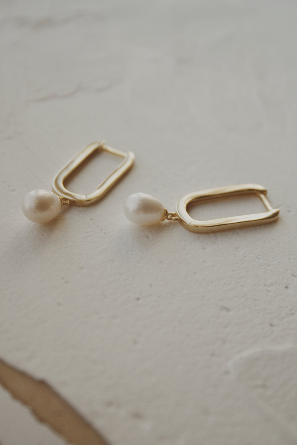Cossette Pearl Hoop Earrings- Vermeil