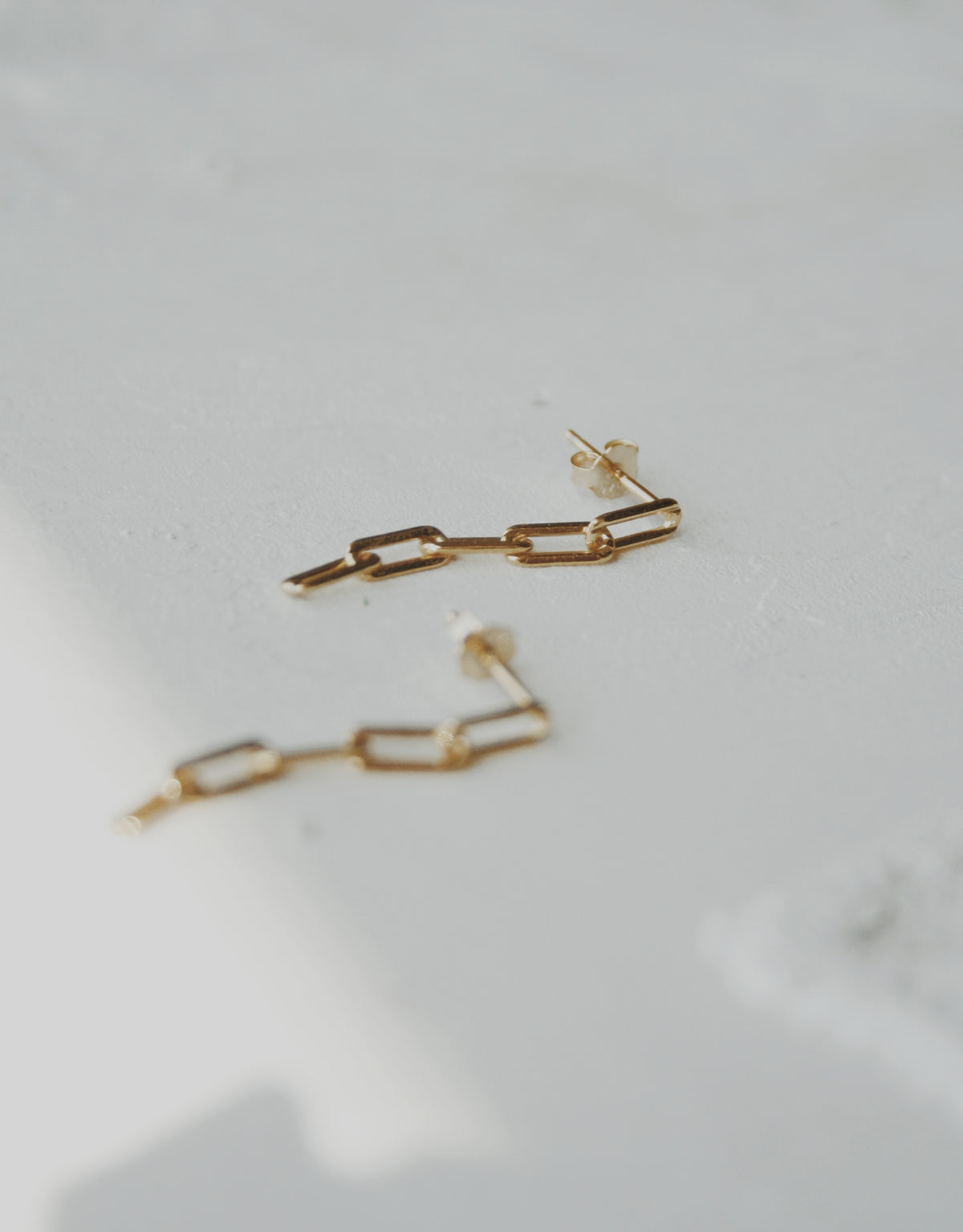 Paper Clip Chain Stud Earrings