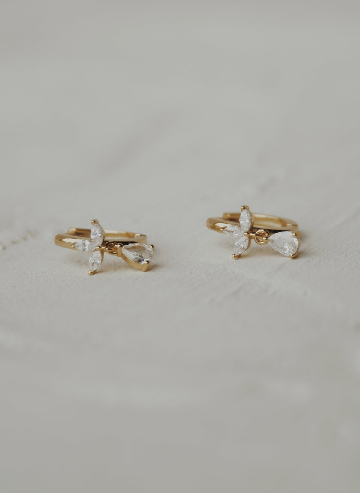 Fleurette Drops Huggie Hoop Earrings