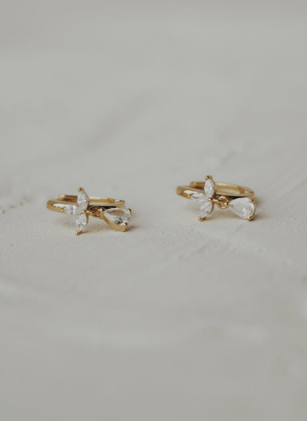 Fleurette Drops Huggie Hoop Earrings