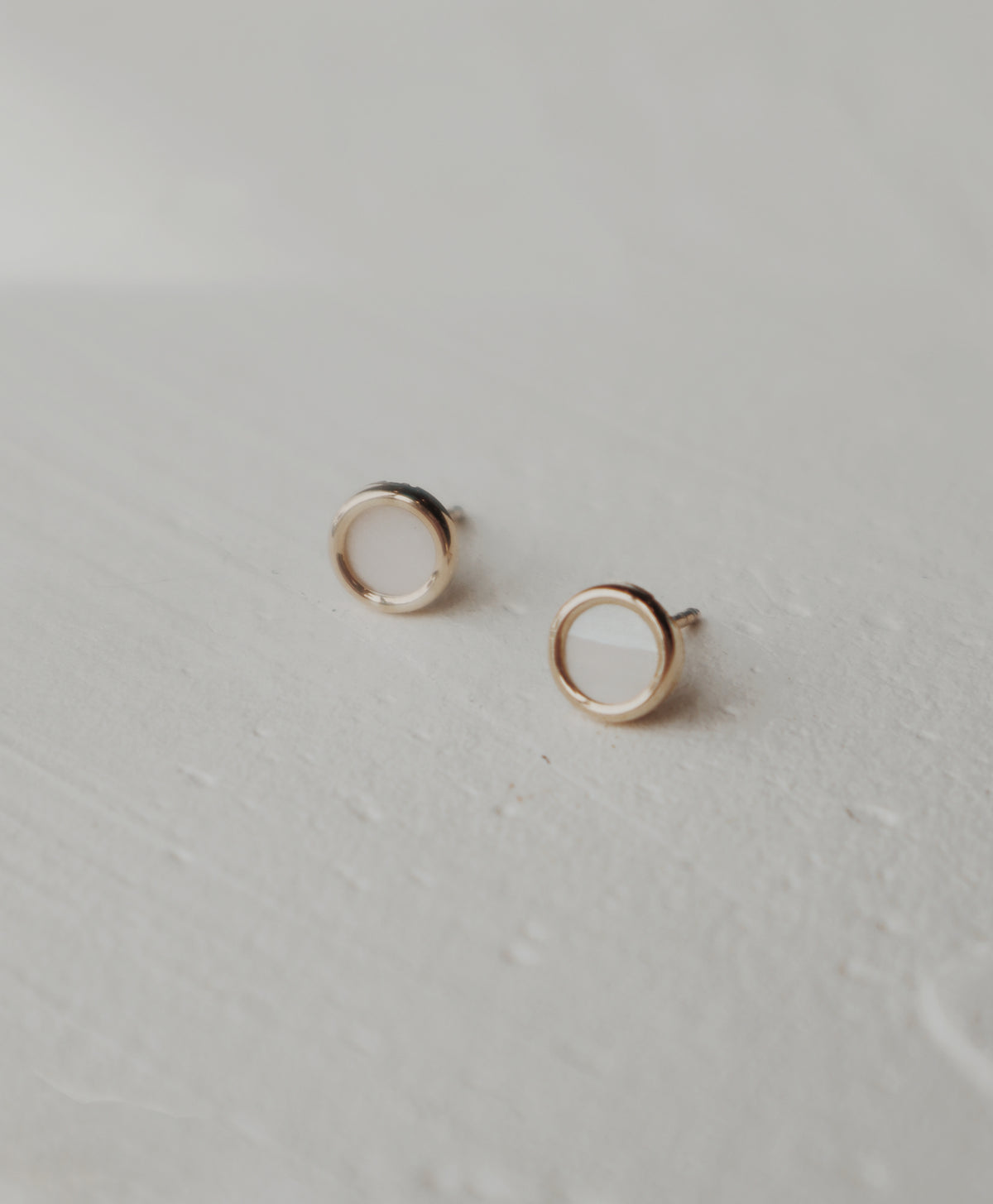 14k Mother of Pearl Stud Earrings