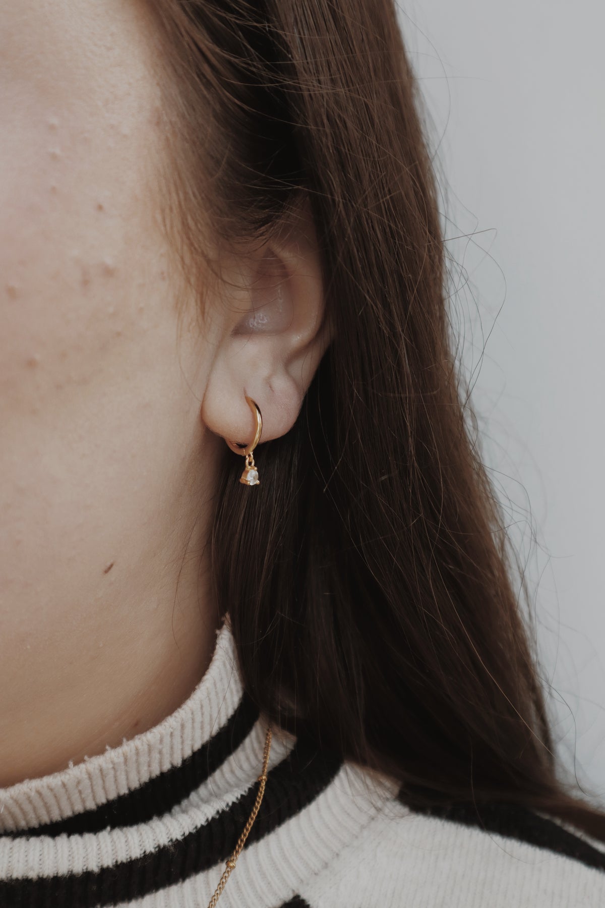 Dew Drop Huggie Hoop Earrings