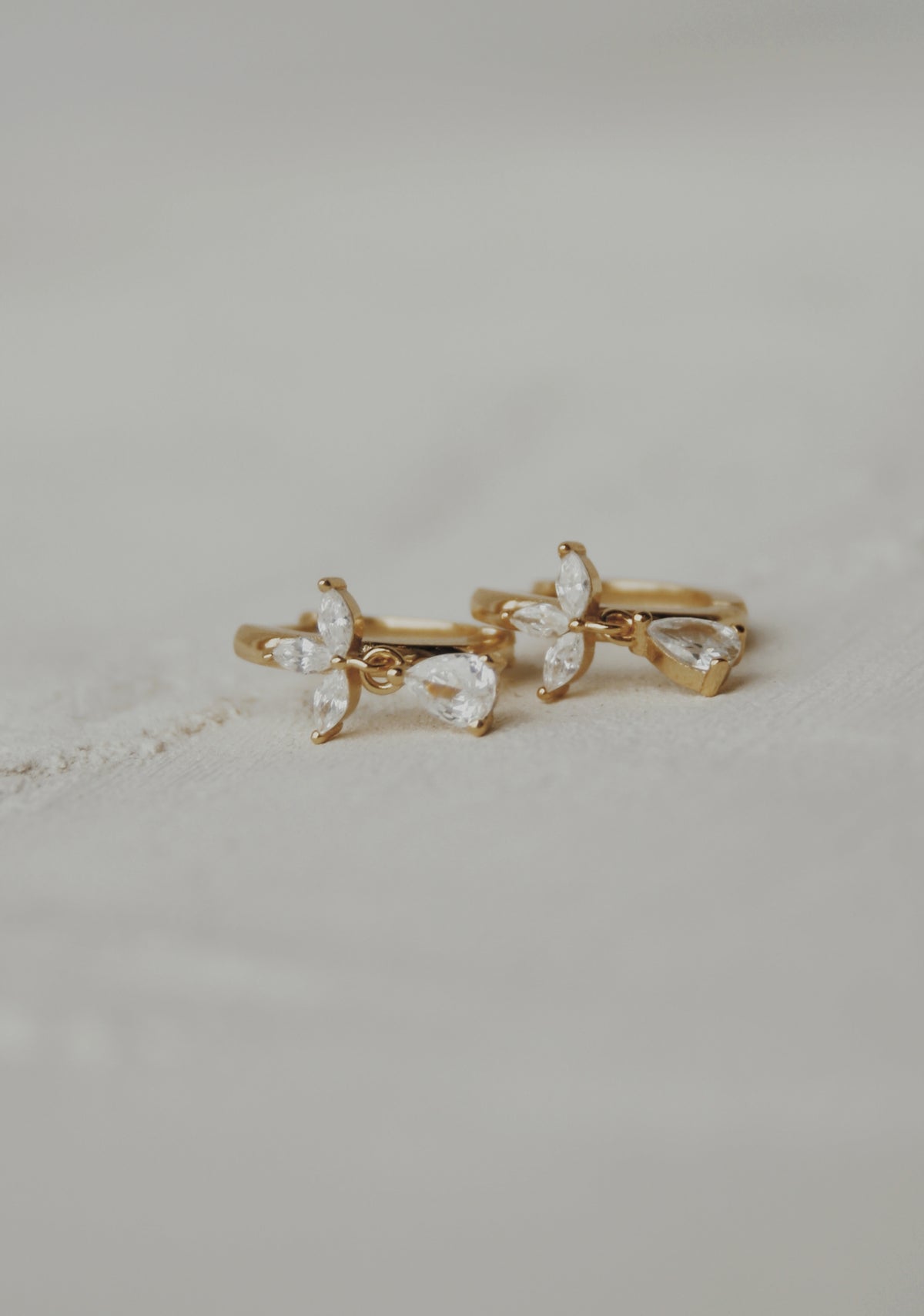 Fleurette Drops Huggie Hoop Earrings