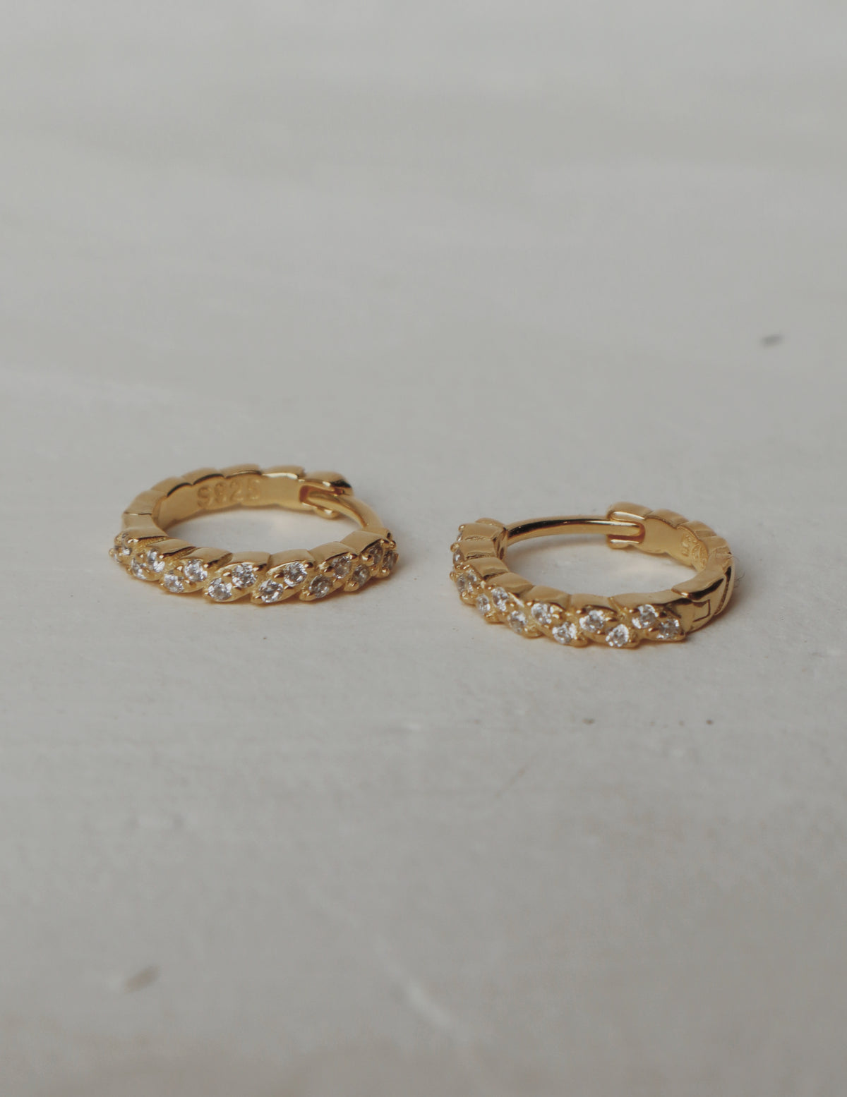 Iced Huggie Hoop Earrings