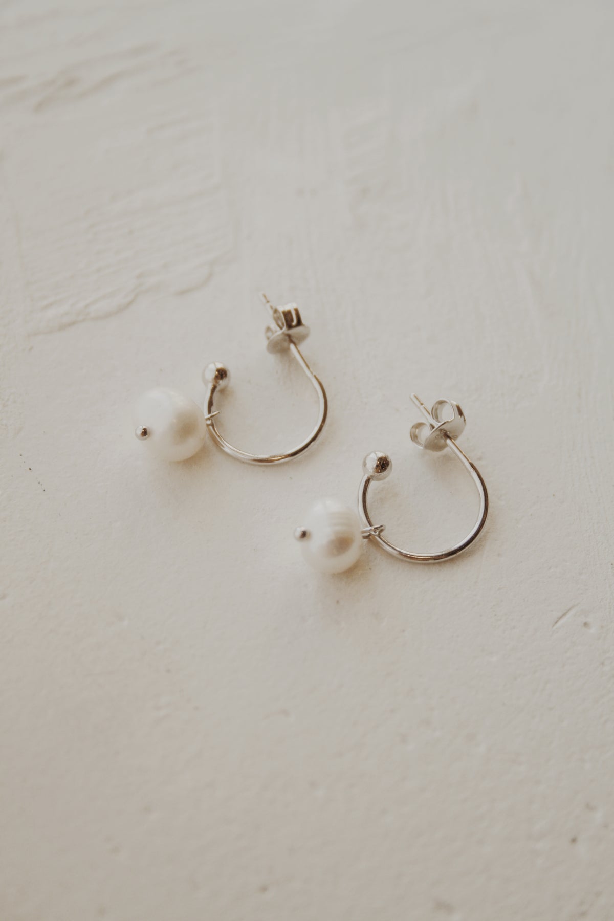 Obery Pearl Hoop Earrings- Vermeil & Silver