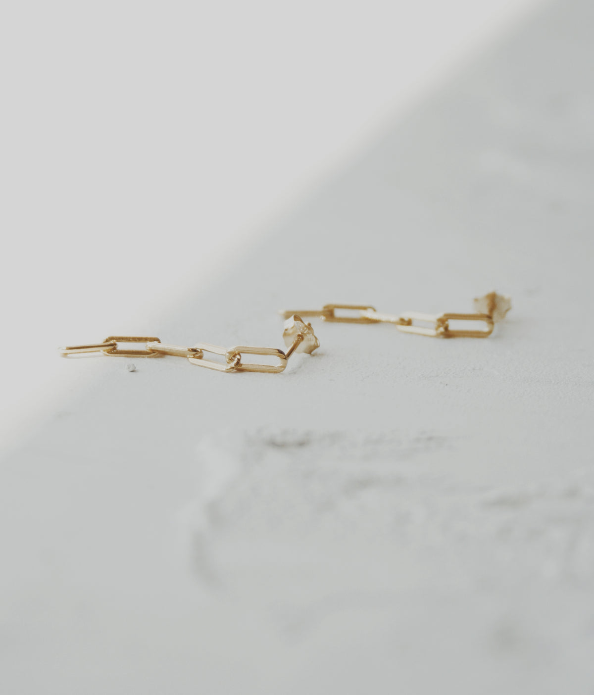 Paper Clip Chain Stud Earrings