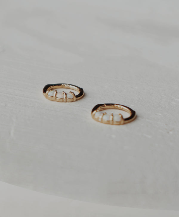 Three Opal Cartilage Earring