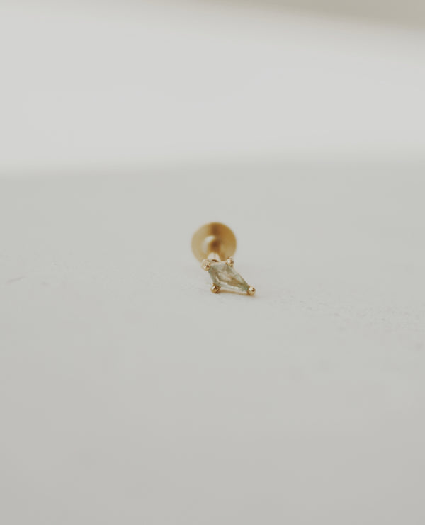 Strength Moss Agate Cartilage Stud Earring