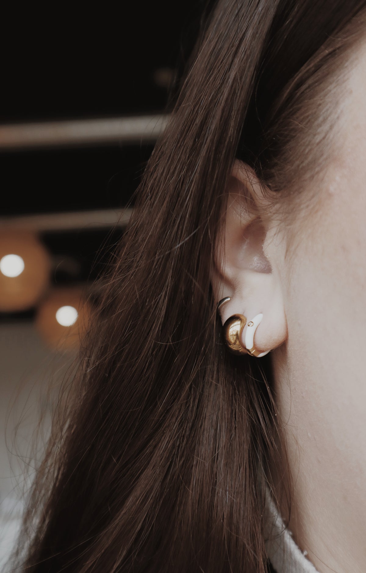 Sunshine Enamel Huggie Hoops