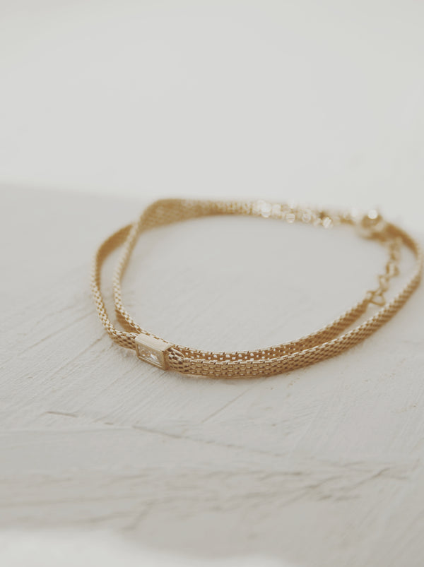 Ara Baguette Wrap Bracelet- Vermeil