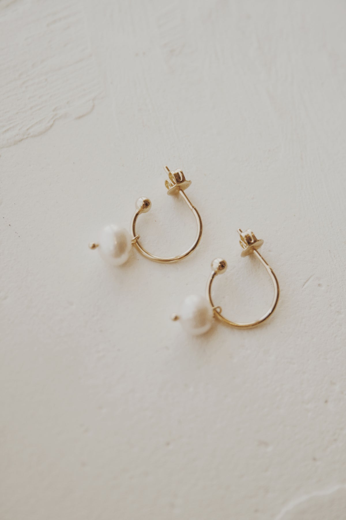 Obery Pearl Hoop Earrings- Vermeil & Silver