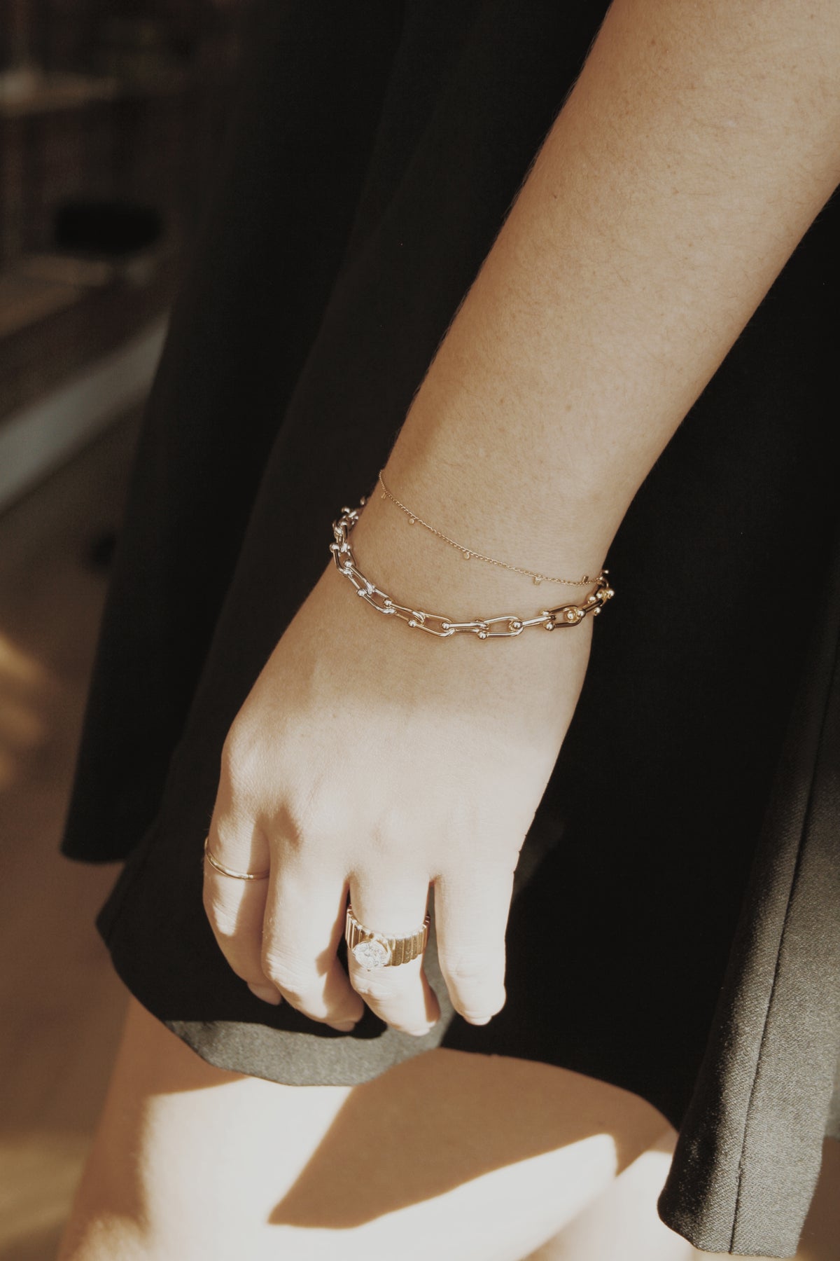 Maddox Mixed Metals Bracelet- Vermeil