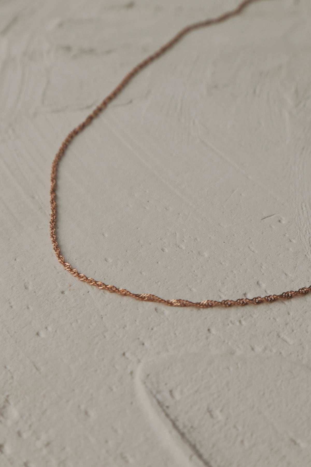 14k Rose Gold Singapore Chain Necklace