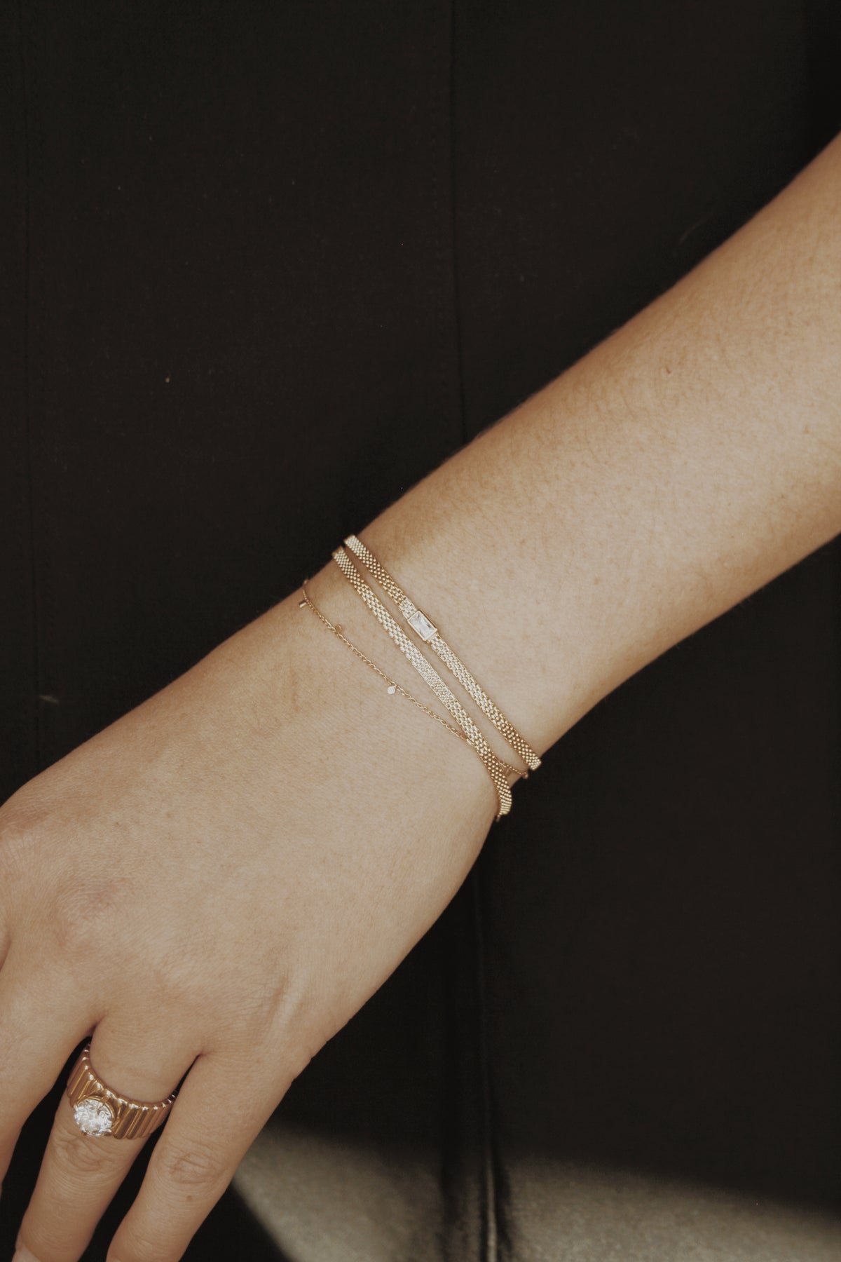 Ara Baguette Wrap Bracelet- Vermeil