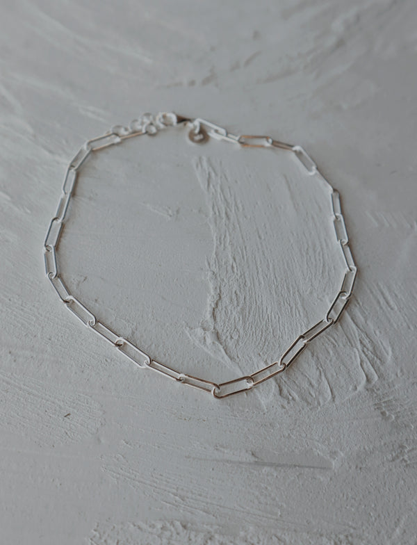 Sterling Silver Paperclip Anklet