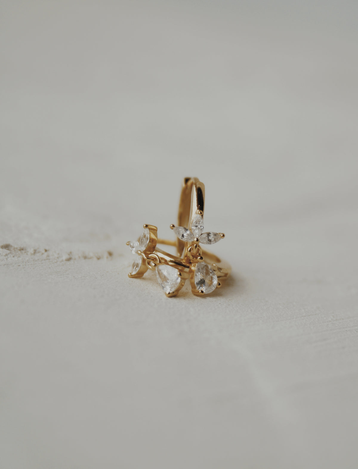 Fleurette Drops Huggie Hoop Earrings