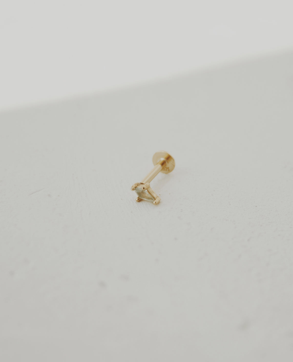 Strength Moss Agate Cartilage Stud Earring