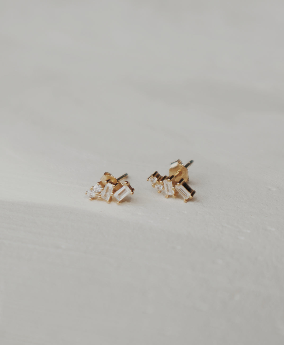 Baguette Cluster Stud Earrings