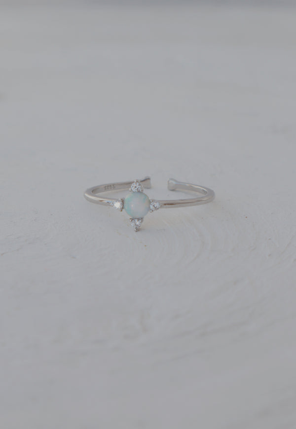 Opal Star Adjustable Ring