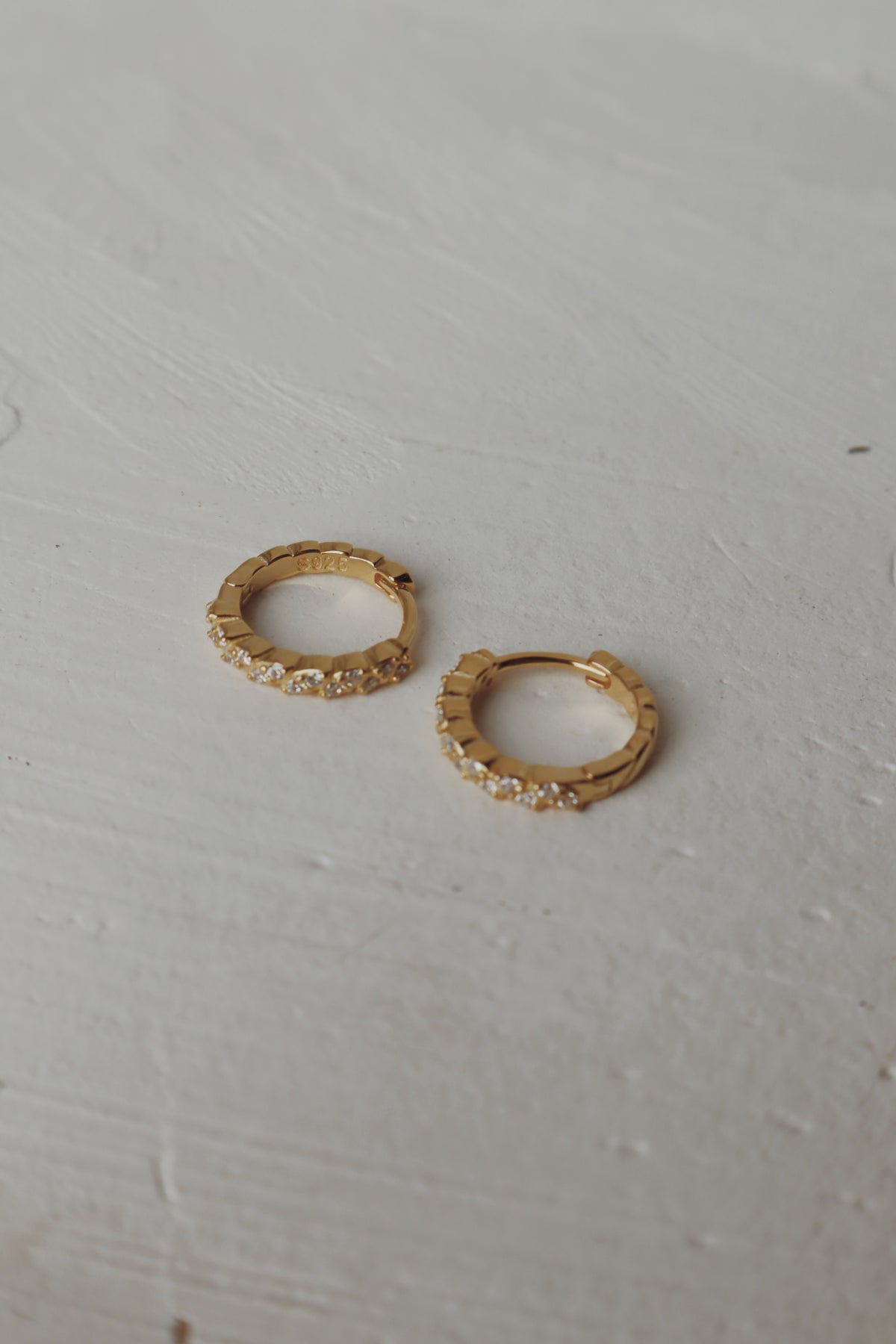 Iced Huggie Hoop Earrings
