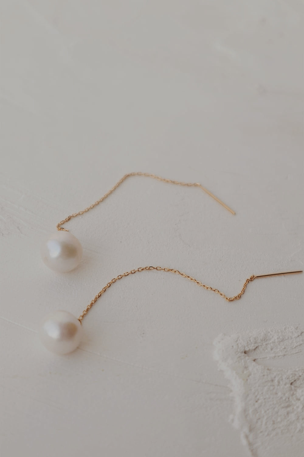 14k Pearl Threader Earrings