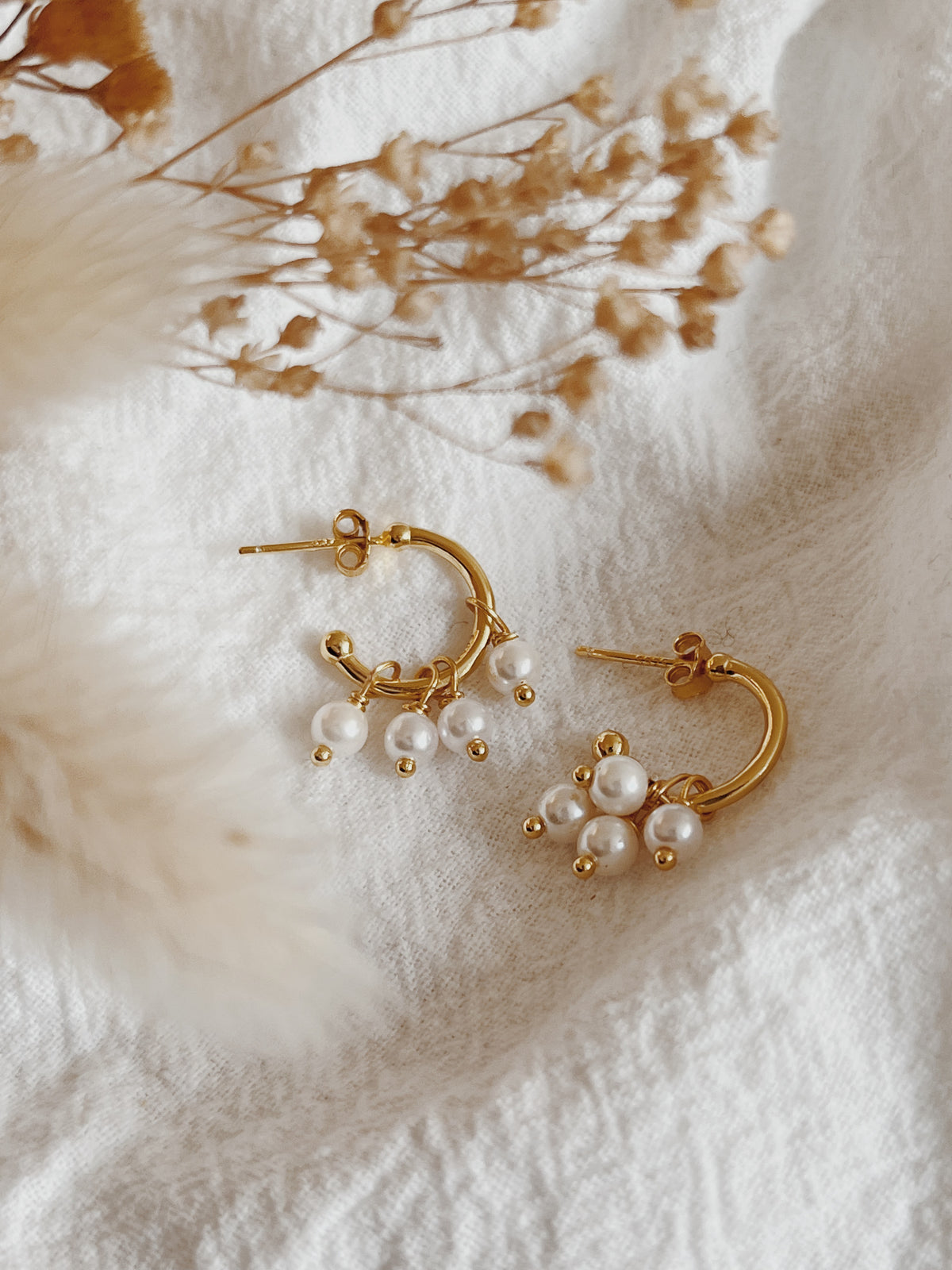 Pearly Hoop Earrings