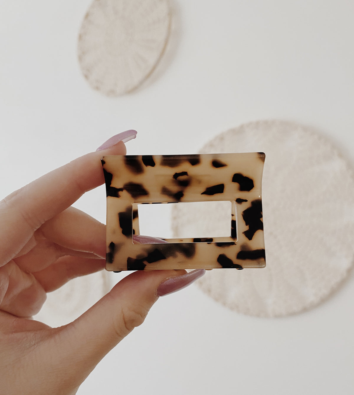 Square Light Leopard Claw Clip