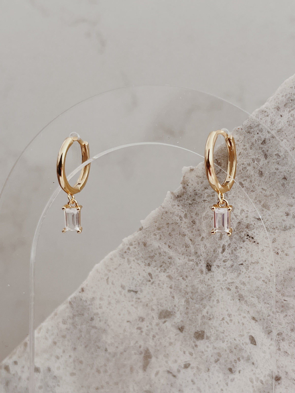 Azuriah Clear Huggie Hoop Earrings